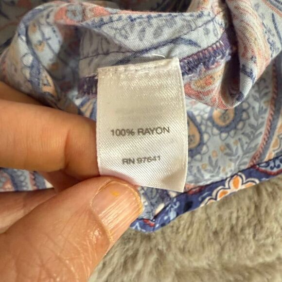 J Jill‎ Dress Paisley Print Colorblock Sleeveless 100% Rayon Side Pockets Medium - Picture 5 of 9